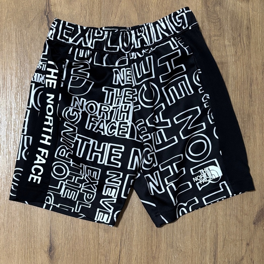 The North Face Black and White Logo Boy’s Athletic Shorts